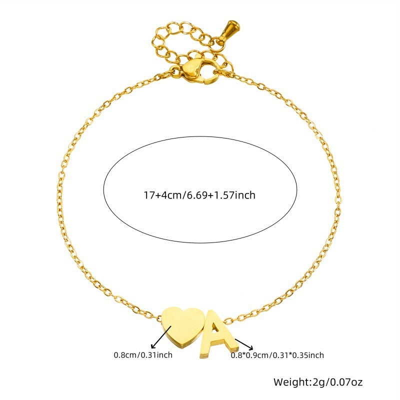 Smooth Three-dimensional Letter A Love Pendant Necklace Bracelet