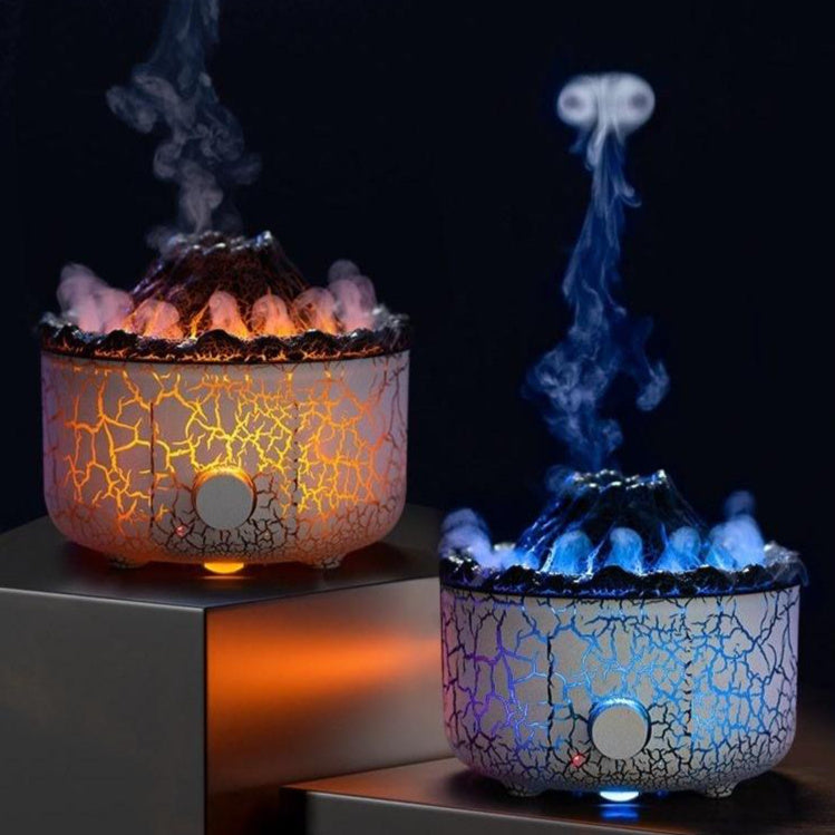 New Creative Volcano Humidifier Aromatherapy Machine Spray Jellyfish Air Flame Humidifier Diffuser