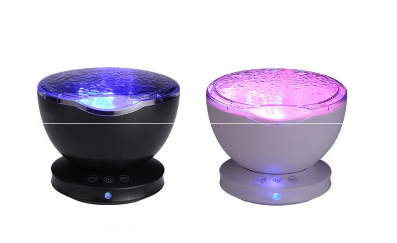 Ocean Wave Projector LED Night Light Remote Control TF Cards Music Player Speaker Aurora Projection