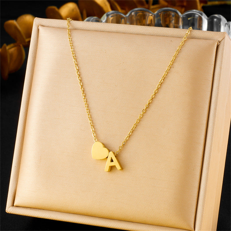 Smooth Three-dimensional Letter A Love Pendant Necklace Bracelet