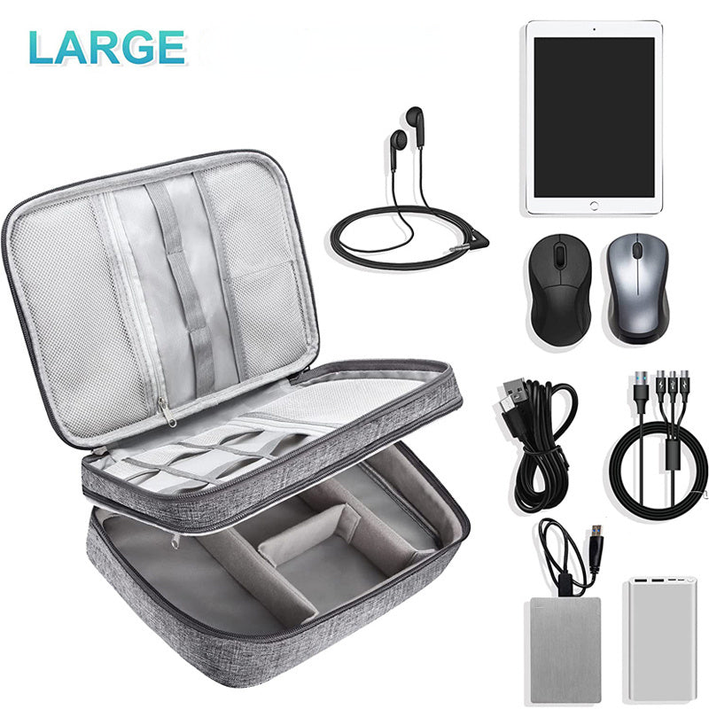 Electronics Organizer Travel Cable Organizer Bag Waterproof Portable Digital Storage Bag Electronic Accessories Case Cable Charger Organizer Case Multifunctional Waterproof Storage Bag