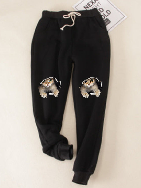 Autumn And Winter New Fleece-lined Warm Leggings