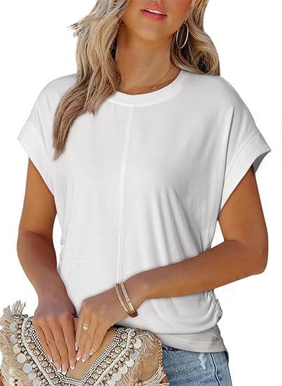 Women's Fashionable Side Raglan Short-sleeved Top