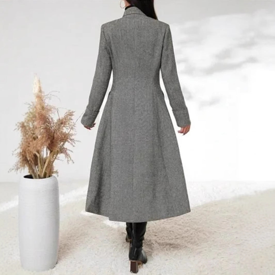 Women's Single-breasted Long-cut Coat