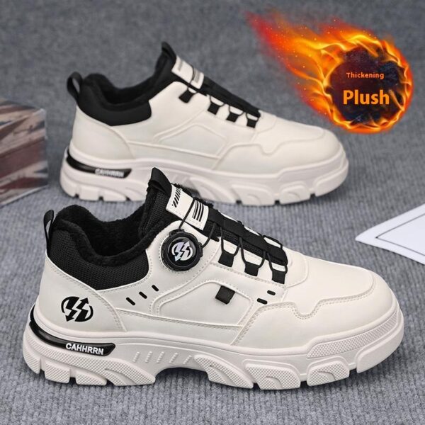 Rotating Button Martin Fleece-lined Thickening Thermal Cotton Shoes - Image 6