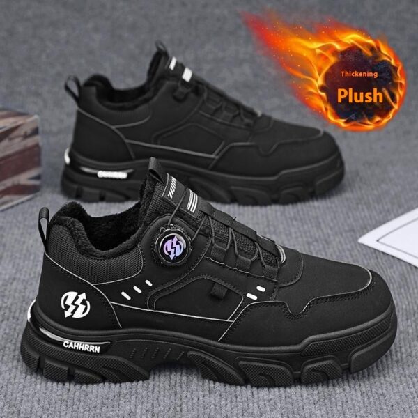 Rotating Button Martin Fleece-lined Thickening Thermal Cotton Shoes - Image 7