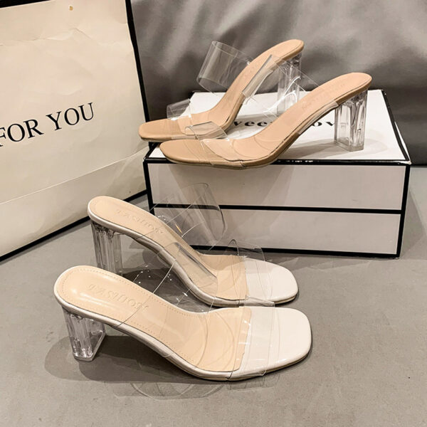 Transparent Ankle-strap Women's Outer Wear High Heel Crystal Sexy Women's Shoes - Image 4