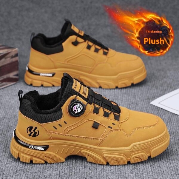 Rotating Button Martin Fleece-lined Thickening Thermal Cotton Shoes - Image 5