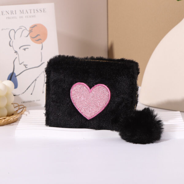 Plush Coin Purse Love Embroidered Zipper - Image 8