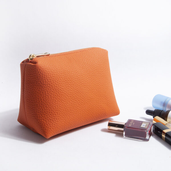 Portable Litchi Pattern Cowhide Lipstick Cosmetic Storage Bag - Image 10